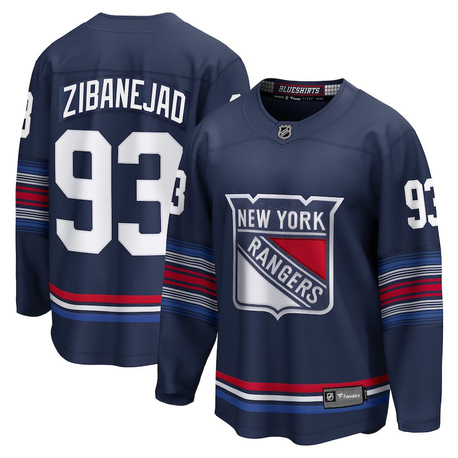 Men New York Rangers #93 Mika Zibanejad Fanatics Branded Navy Alternate Premier Breakaway Player NHL Jersey